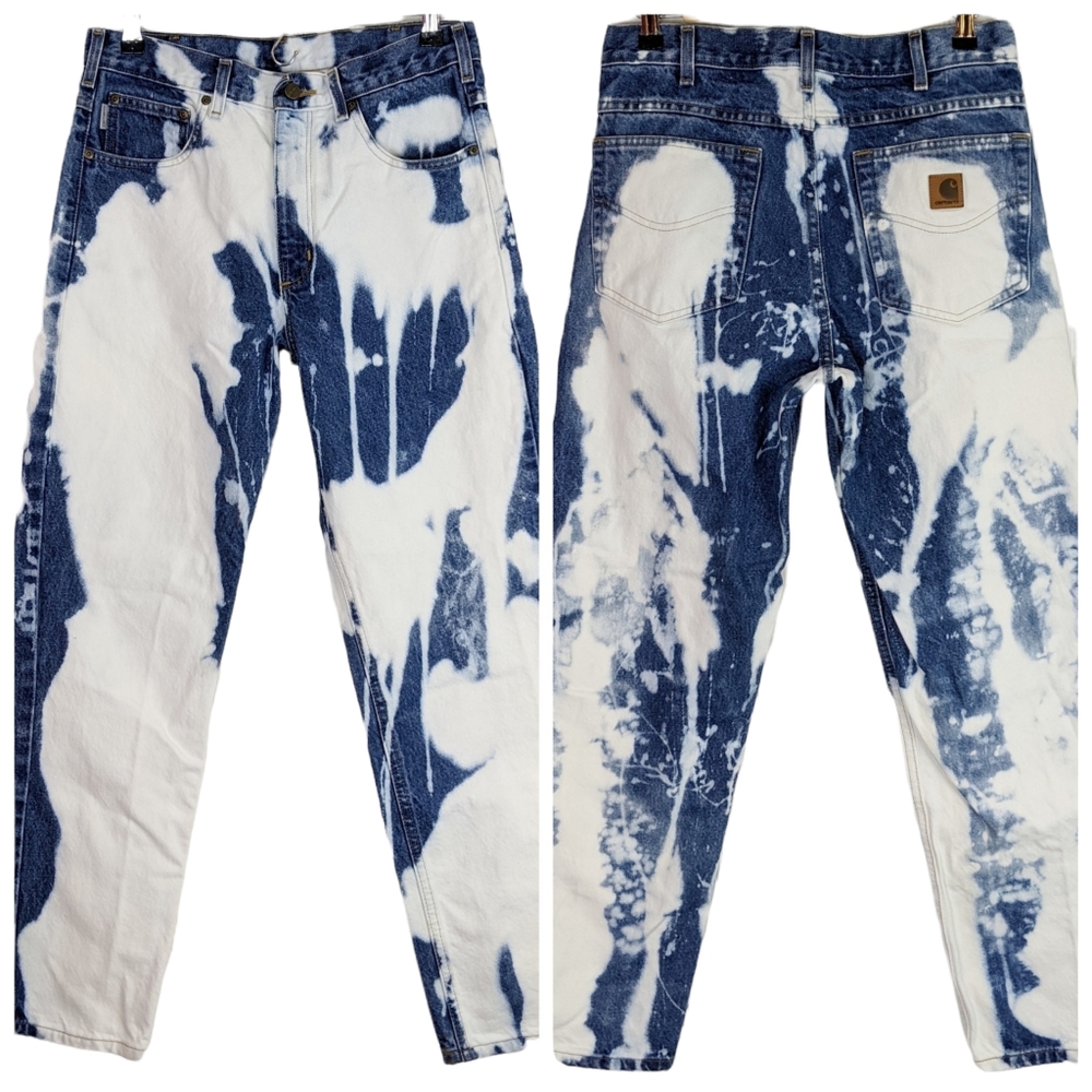 Carhartt Bleach Wash Bleached Relaxed Fit Straight Leg Jeans Size 32/30